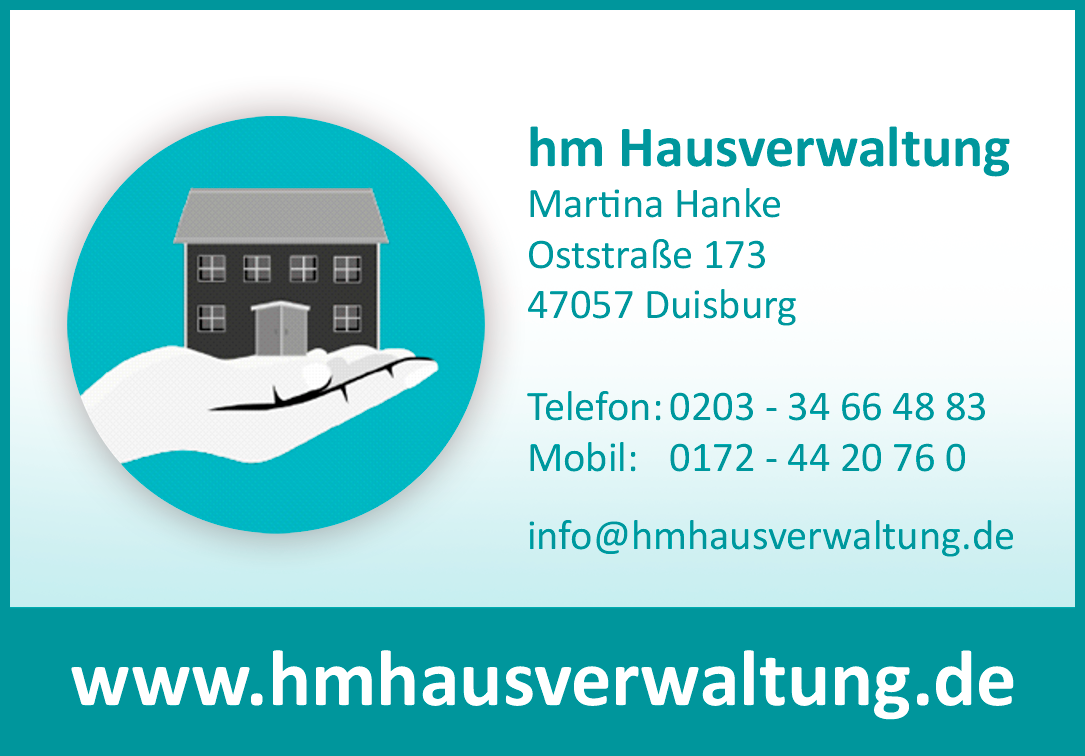 Werbeanzeige der hm Hausverwaltung